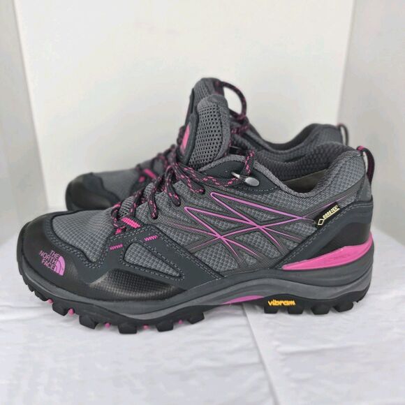 The North Face Hedgehog Hiking Shoes Vibram Gor-Tex - Womens Size 7 Gray Pink - Picture 1 of 9